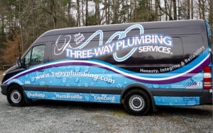 Three Way Plumbing service truck.