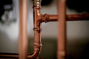 copper pipes in home