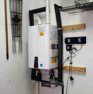 new tankless water heater in a home