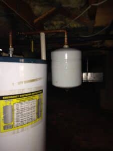 thermal expansion tank attached to a water heater